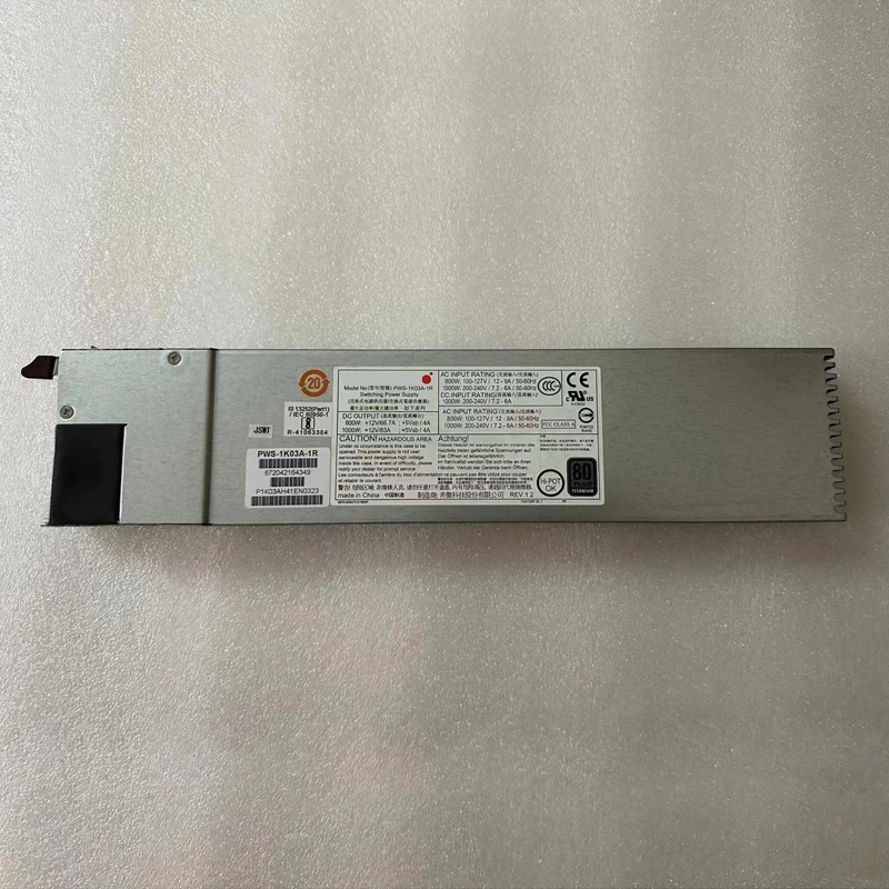 

Replacement For Supermicro PWS-1K03A-1R 1U 1000W Redundant Power Supply 80 Plus Titanium