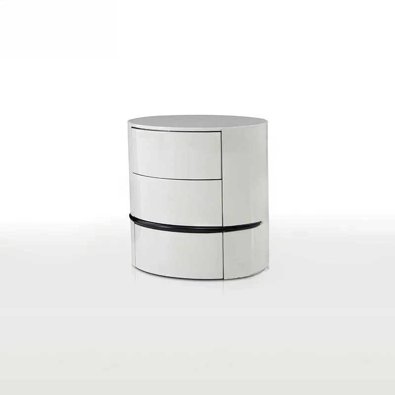 Modern design solid wood bedside table round storage bedside table