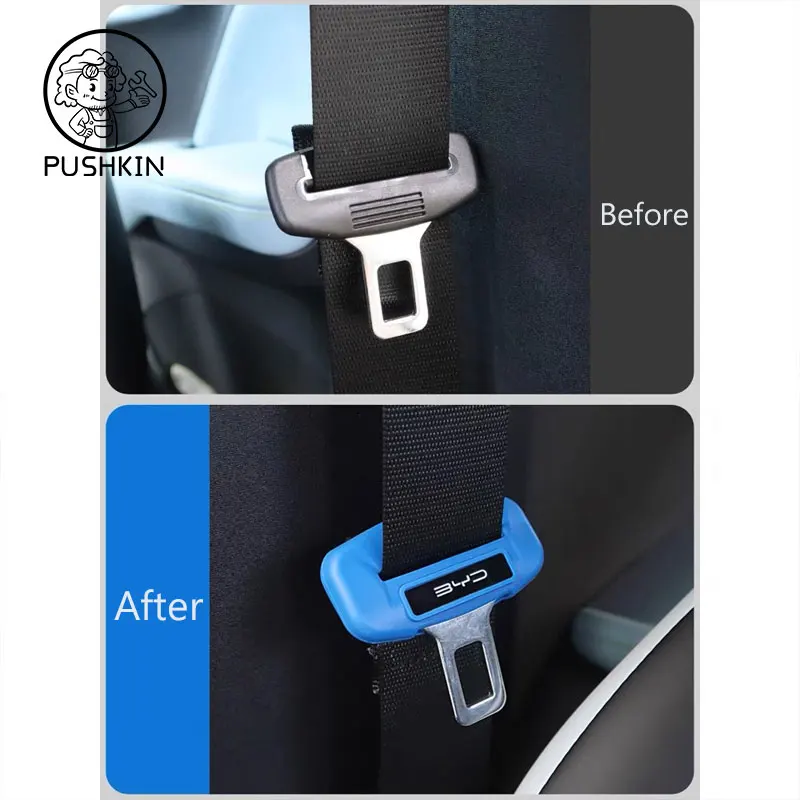 For BYD Seagull Dolphin MINI  Seat Belt Lock silica gel Protective Cover Interior Anti-scratched Decorative Cover Accessories