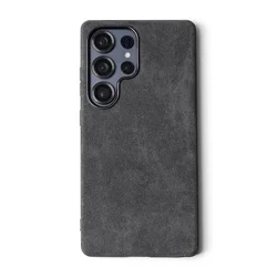 YMW ALCANTARA Case for Samsung Galaxy S26 S25 S24 Ultra Luxury Business Artificial Leather Phone Cases