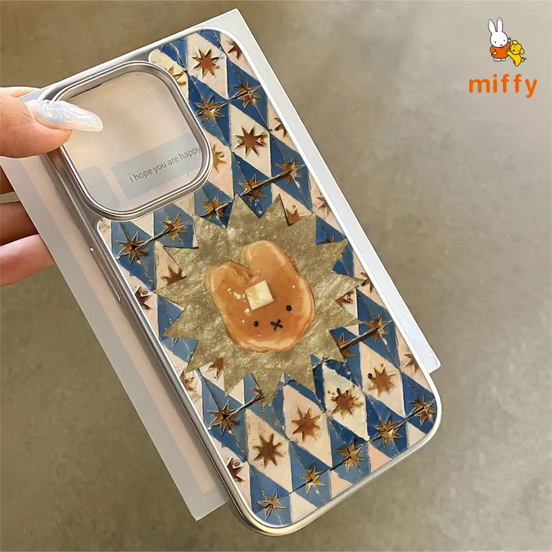 

Simplicity Miffy Phone Shell Suitable for Iphone 17 16 15 14 Cartoon Diamond Check Anti Drop Phone Case Anime Accessories Gifts