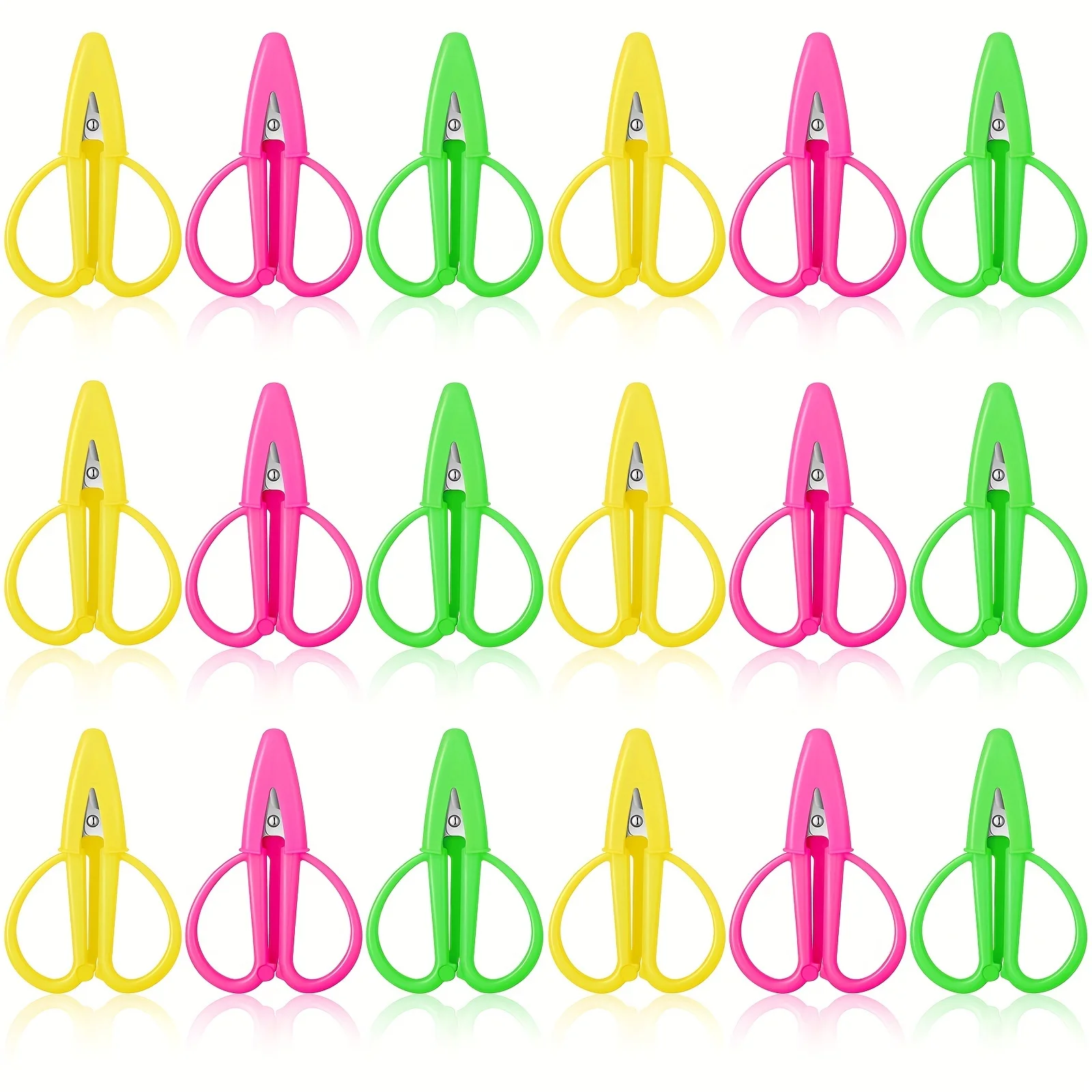 18 pieces of small scissors, suitable for various purposes, colorful mini stainless steel sharp scissors, size 2.56 x 1.65 inches, with protective cover, suitable for embroidery, Paper Cuttings, sewing, knitting and handicrafts.