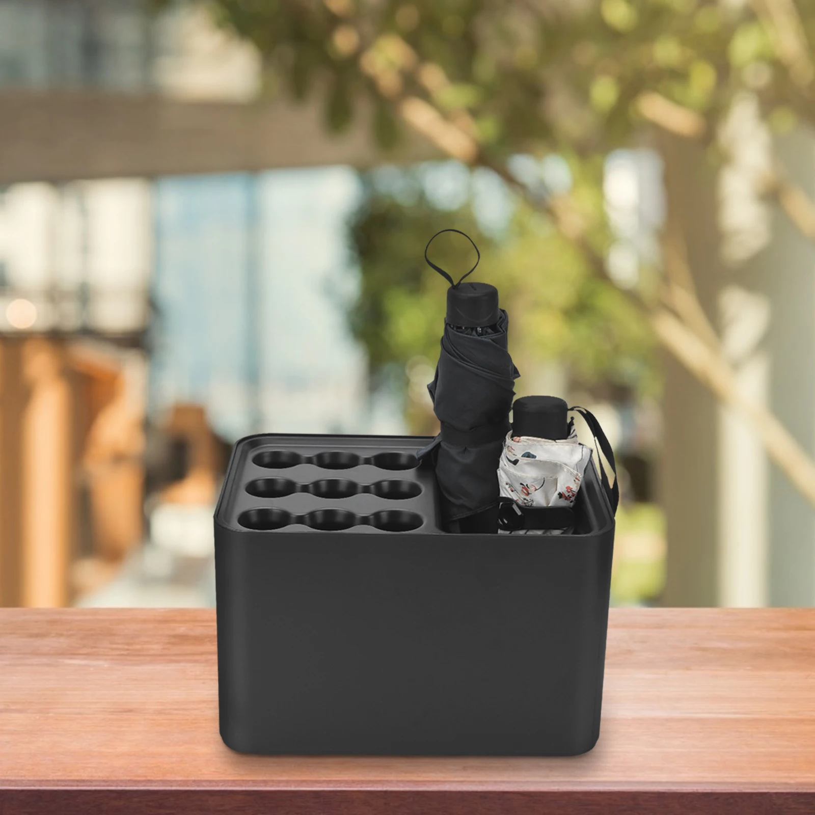 

Umbrella Storage Rack Household St Shelf Holder Black Barrel Draining Water Collection Platform Premium Material Easy