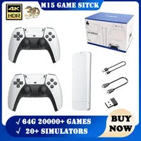M15 Mini TV Handheld Game Console - Wireless Gamepads, 64G 20000+ Retro Games, HD Output, Two-Player for PS1 & More