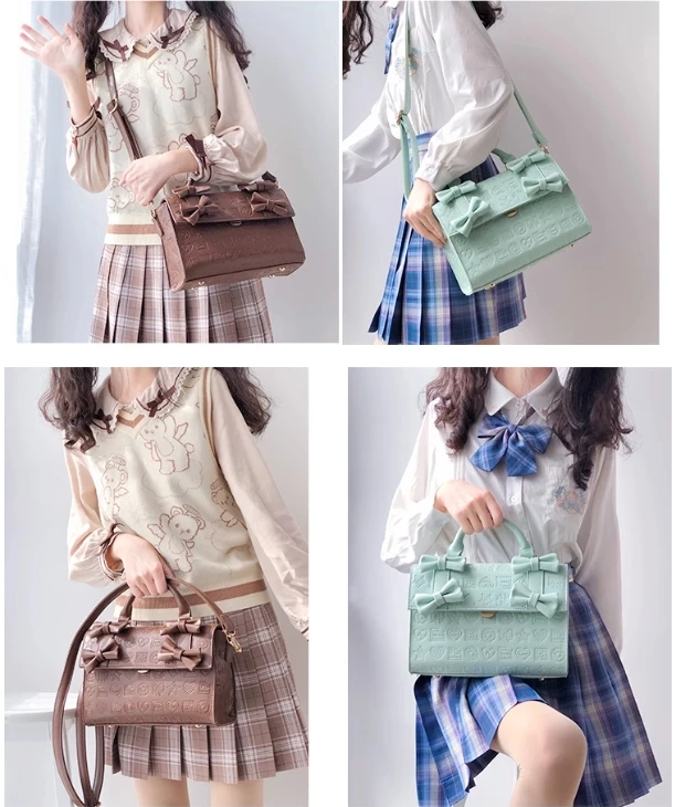 Japanese Retro Sweetheart Embossed Chocolate Envelope Women's Bag Lolita Sweet Friend Gift Portable Messenger Bucket Women's Bag