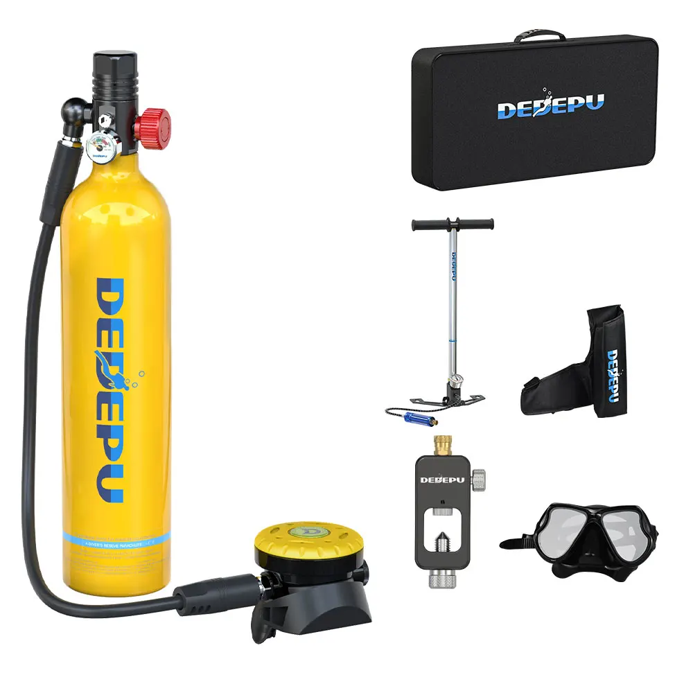

1L Mini Scuba Cylinder 3000psi Aluminum 6061 Breath 20 Minutes HP Pump Hand Bag Dive Mask Underwater Snorkeling Equipment Gear