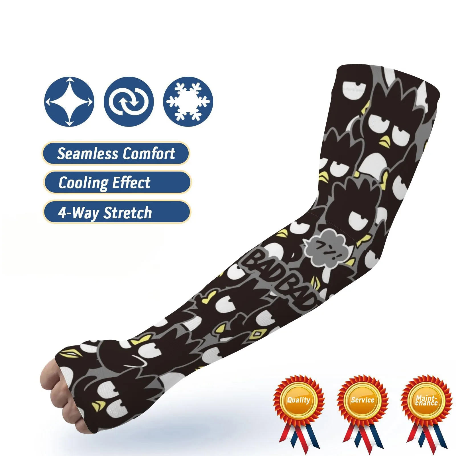 Bad Badtz personalizável – Maru Cartoon Ice Sleeves – Sun – Protetor, respirável e de secagem rápida para diversão moderna ao ar livre