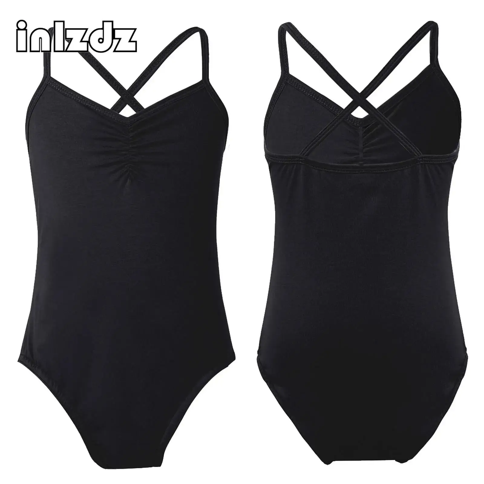 

Kids Girls Camisole Dance Leotard Shoulder Straps Gym Ballet Athletic Leotards Jumpsuits Bodysuits for Dance Class Training