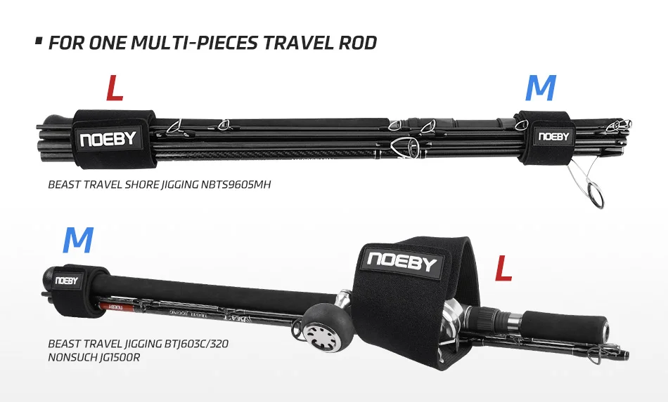 Noeby Angelruten-Wickelgurt mit Klettverschluss, super robustes Neopren-Schutzband für mehrere Ruten und sichere Befestigung von Rollen – Detail 5