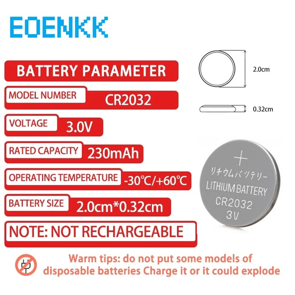 CR2032 CR 2032 DL2032 ECR2032 3V Lithium Battery For Watch Toy Calculator Car Key Remote Control Button Coin Cells