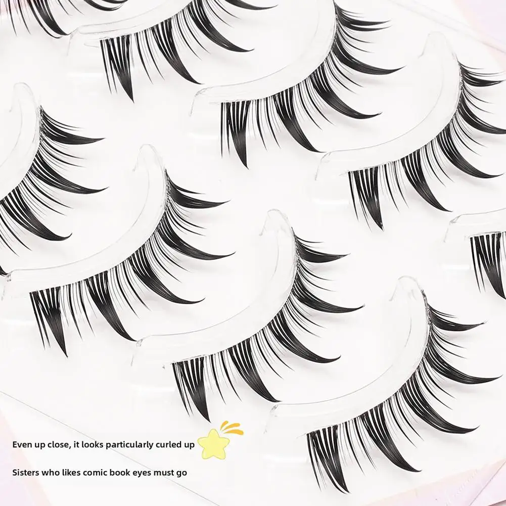 Manga Lashes ดูธรรมชาติขนตาปลอมอะนิเมะ Lashes Fluffy คอสเพลย์ปลอม Cross Spiky ขนตาเกาหลีขนตา Mink Volu S2W2