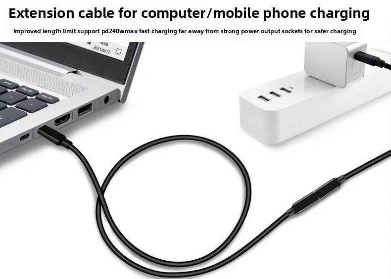 Typ-C-Verlängerungskabel, USB 3.2 20 Gbit/s-Adapterkabel, Display für Computer-Festplatten, 4K-Projektionskabel