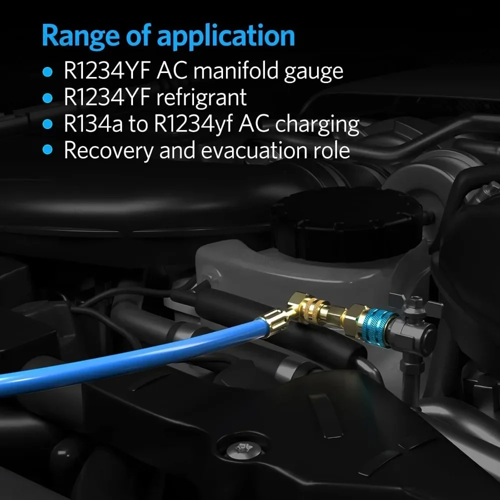 R1234YF zu R134A Schnellkupplungs-Umrüstkit Kältemittel-Nachfüllkit R1234yf Adapterkit für Kfz-Klimaanlagen – Detail 5