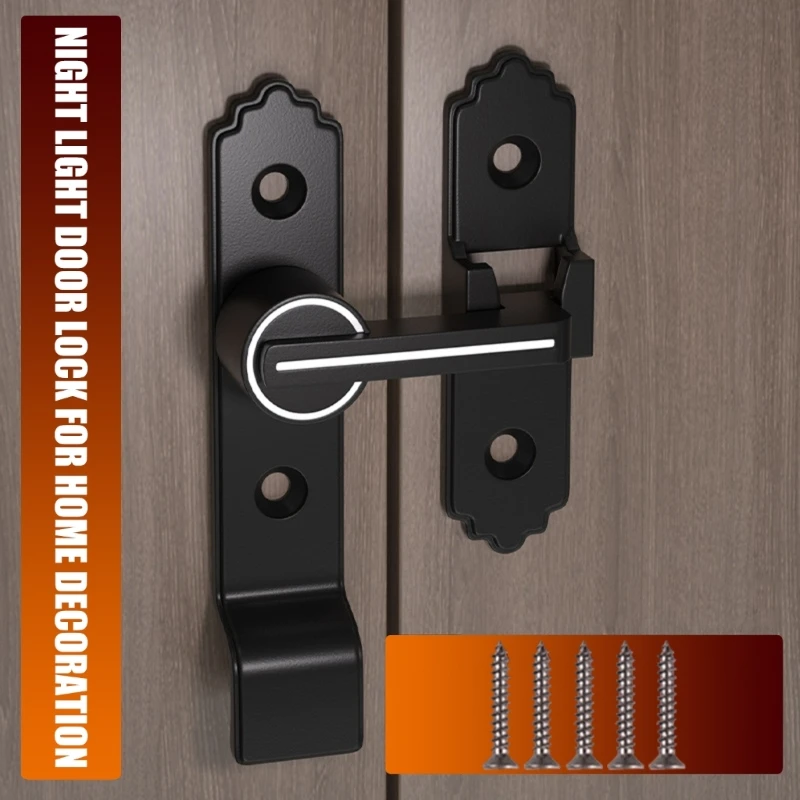 90 Degree Sliding Door Lock Privacy Door Lock for Cabinets, Bathrooms