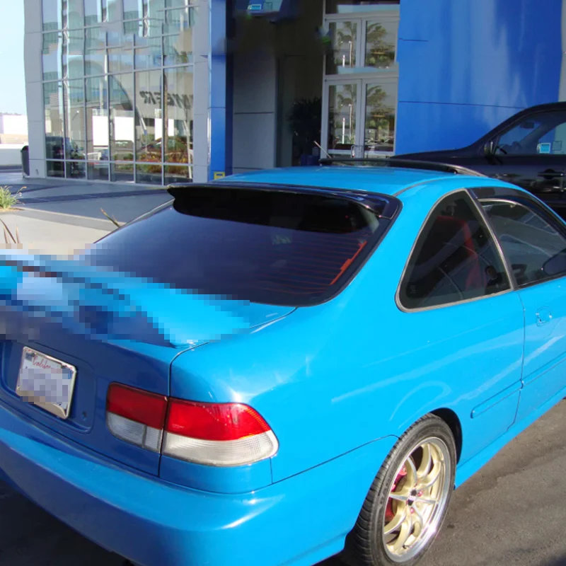 For 1996-2000 Honda Civic Ek3 Rear Window Roof Spoiler Wings ABS Material Black Car Tuning Parts Body Kit Decorative Accessories view 2