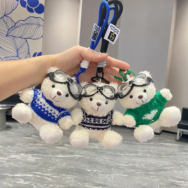 

Милый нарядный медведь 키링, плюшевый брелок, модный наряд, сменная плюшевая игрушка, сумка, очаровательная пара, Рождественский подарок, кавайный декор для комнаты