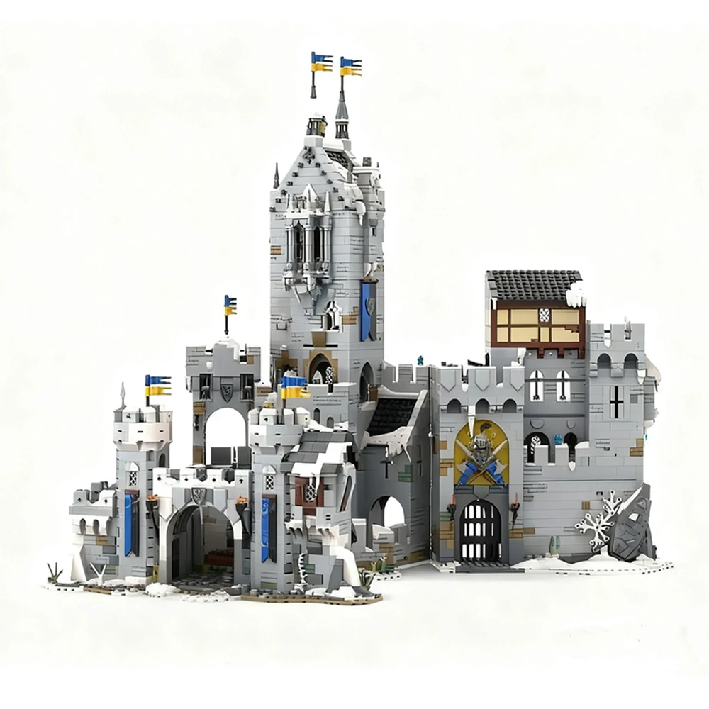 

5315 шт. MOC, средневековый вид на улицу, MOC, черный сокол, горная крепость, модель замковых ворот, сделай сам, креативные идеи, игрушка в сборе, головоломка, подарок