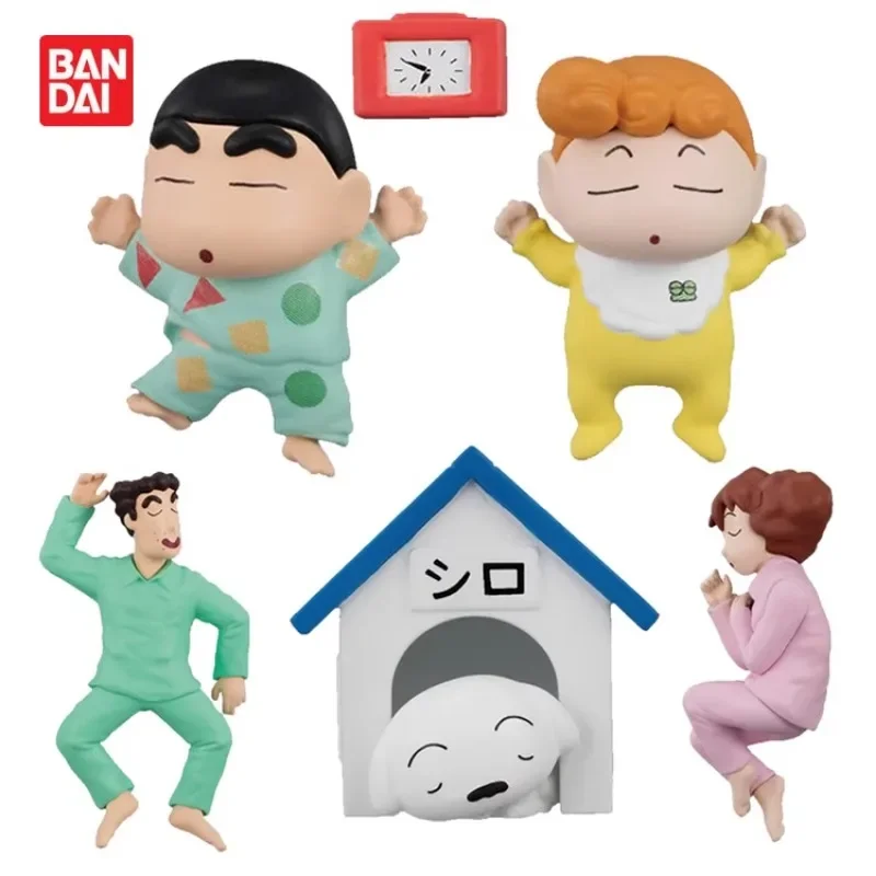 

BANDAI Gashapon Toy Capsule Sleepping Crayon Shin-chan Anime Figurine Nohara Shinnosuke Doll Desktop Ornaments Collection Gifts