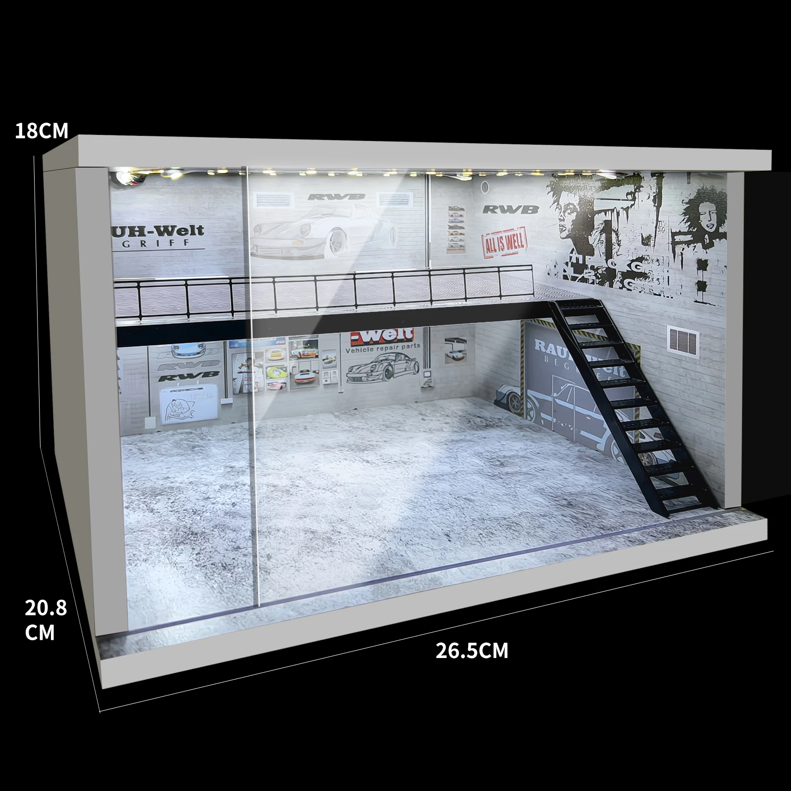 1/64 Scale Diorama Miniature Car Model Sets Solid Parking Garage