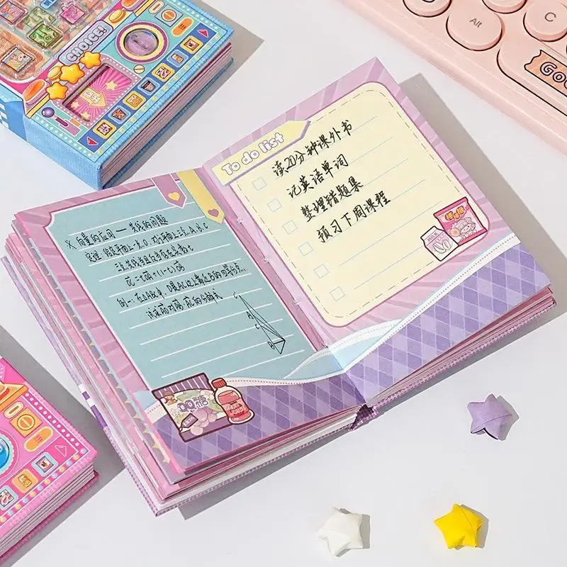 Fun Capsule Toy Machine Snack Decompression Notebook Delicious Snacks Themed Pocket Notebook Color Page Notebook Stationery