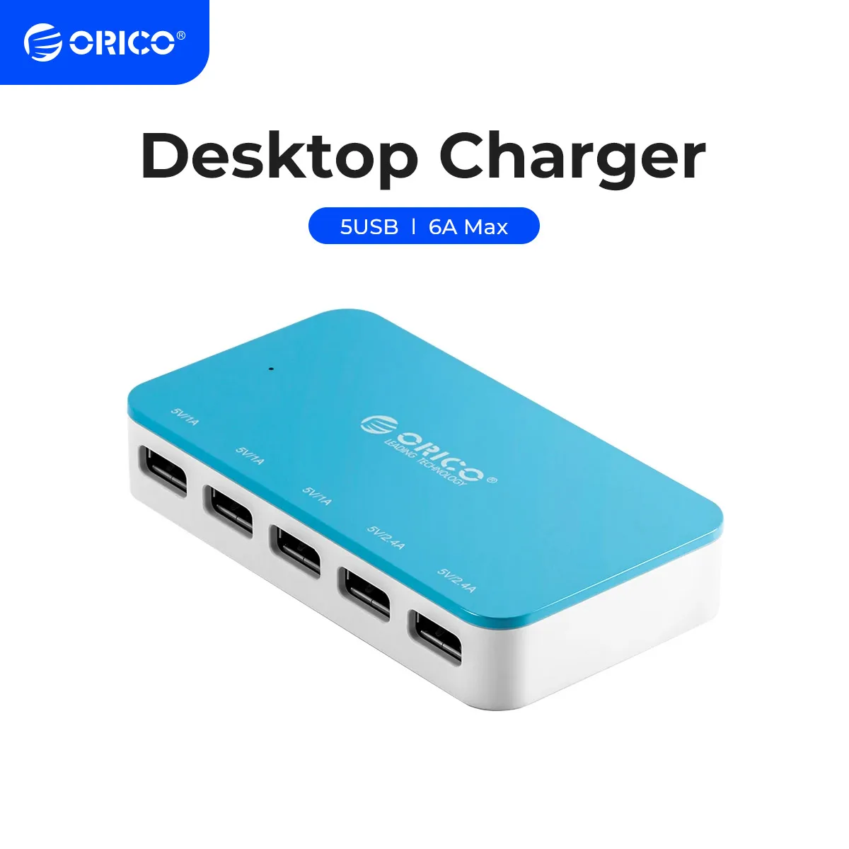 ORICO 5 Ports USB Desktop Charger Mobile Phone Adapter Colorfull Universal Smart Charging for Xiaomiwei Huawei Samsung iPhone 11