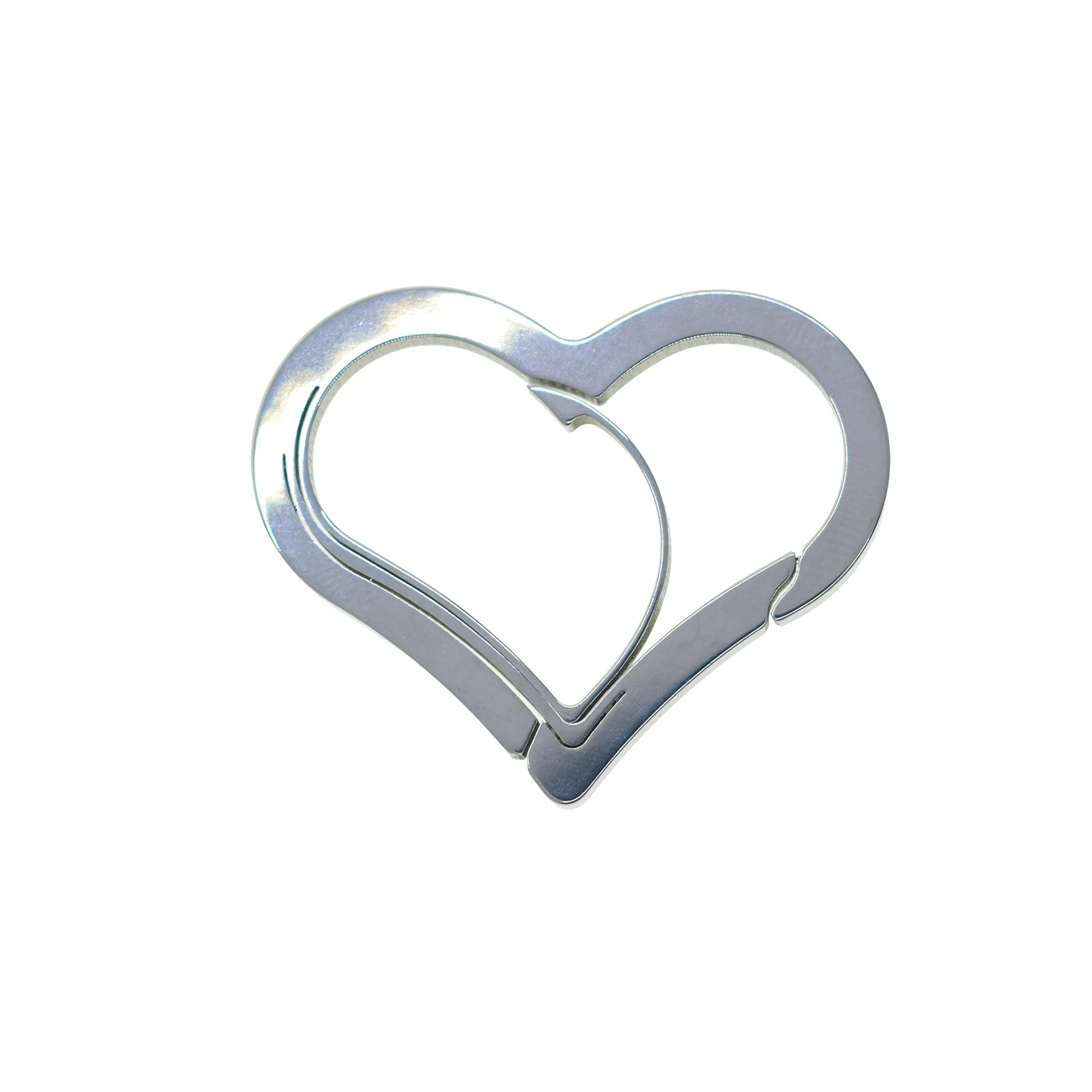 1.5 Inch Stainless Steel Heart Snap Hook Quick Release Laser Cut Carabiner Keychain CNC EDC DIY Delicate Strong Fine