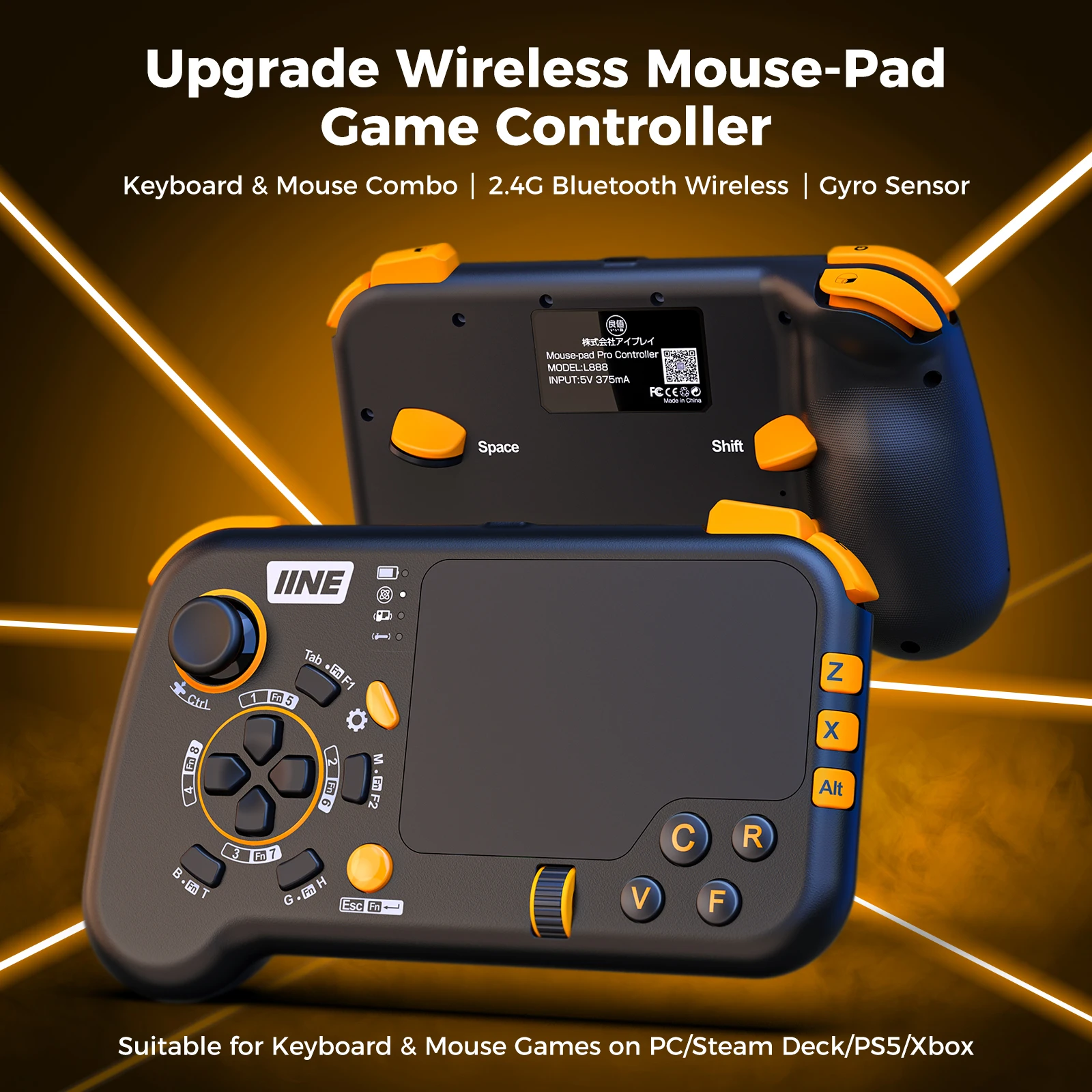 IINE Ungrade Wireless Mouse-Pad Controller As Keyboard and Mouse Combo ...