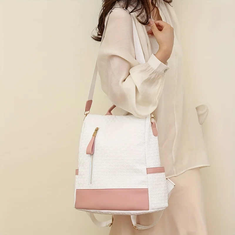 Stylish women\'s bag with anti-theft design can be worn diagonally on one shoulder when going shopping