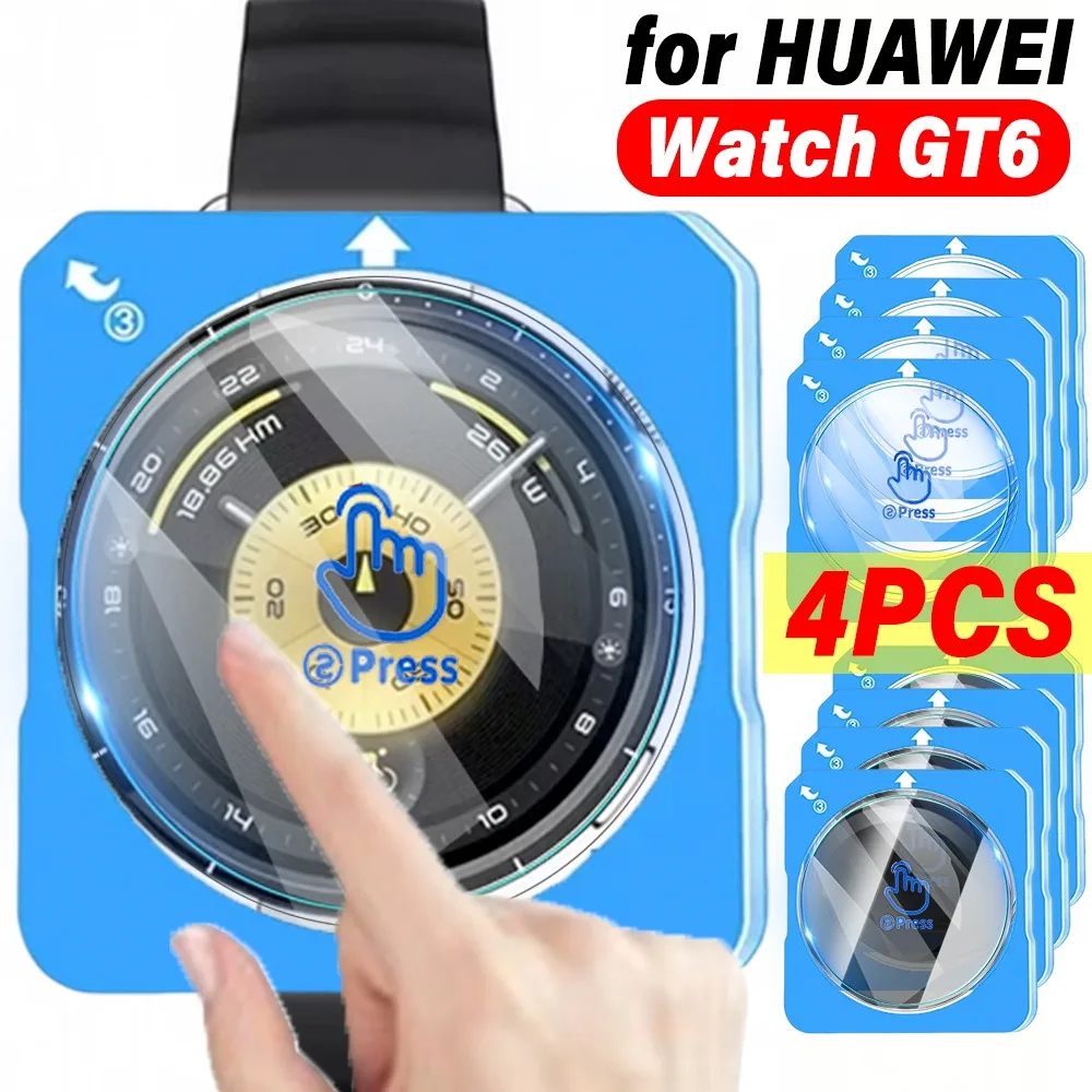 

1-4Pack Easy Installation Screen Protector for Huawei Watch GT6 Pro 46mm/41mm Tempered Glass Protective Film with Alignment Tool