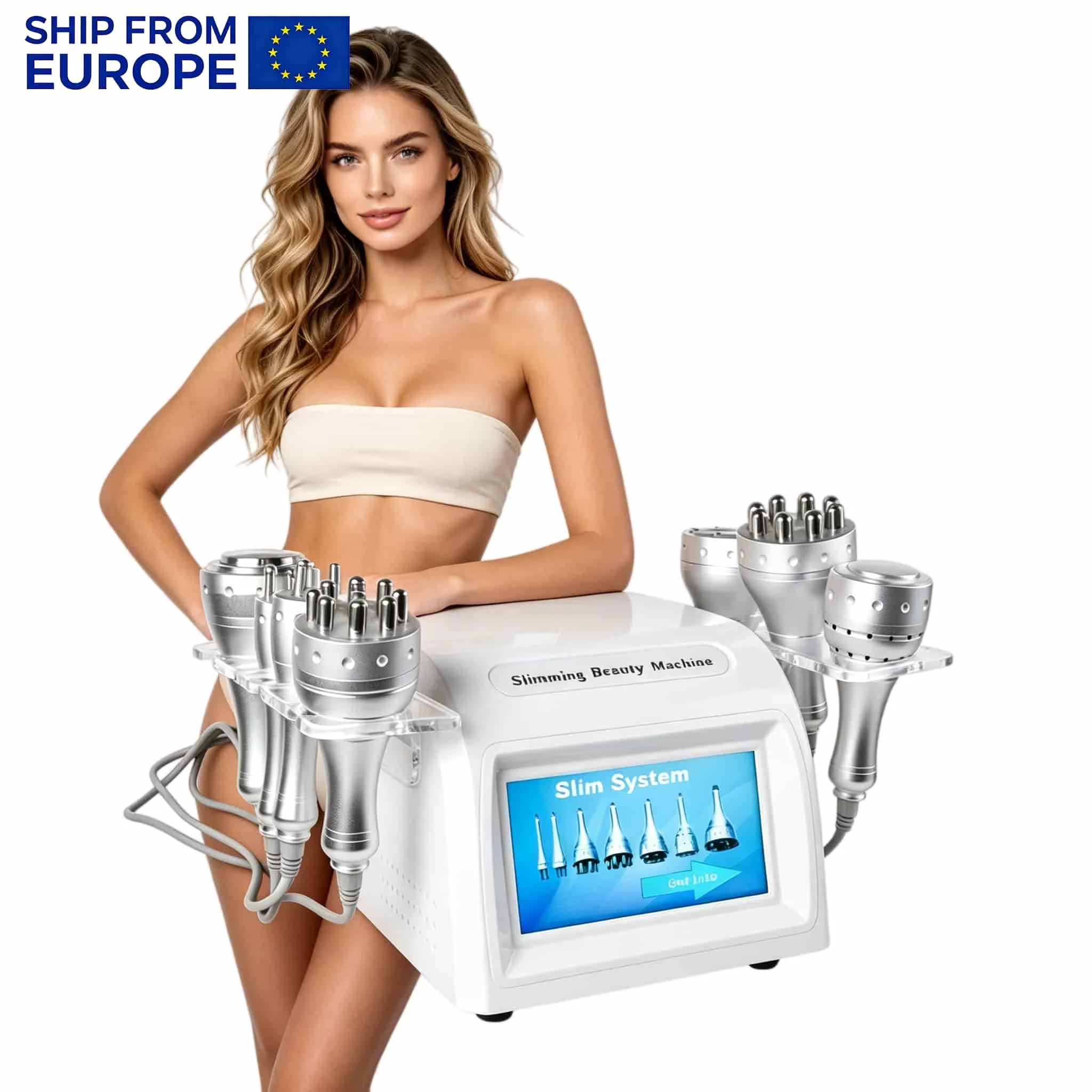 Máquina Multifunción 40K para Adelgazar el Cuerpo, Uso Doméstico, Reafirmación de la Piel, Lifting Facial, Antiarrugas, Masajeador Moldeador Corporal