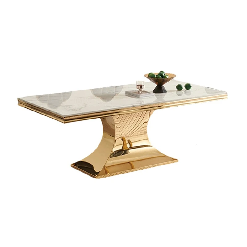 

Light luxury stainless steel dining table, high-end dining room, home furniture, black marble dining table and chairs, a set