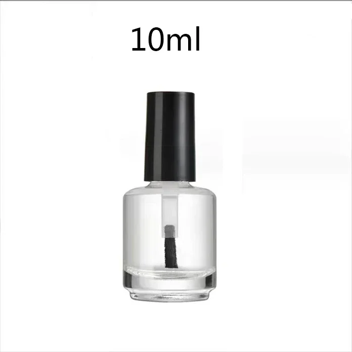 10/30pcs 10ml Empty Nail Polish Bottle with Brush Refill Bottle Glue Bottle Small Sample Nail Gel Polish Containers Clear Glass