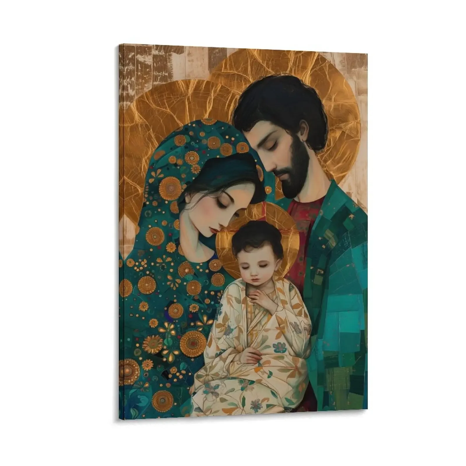 

Sacred Love- The Holy Family Portrait - Mary, Joseph, and the Christ Child Canvas Painting Decoration decorative items for home