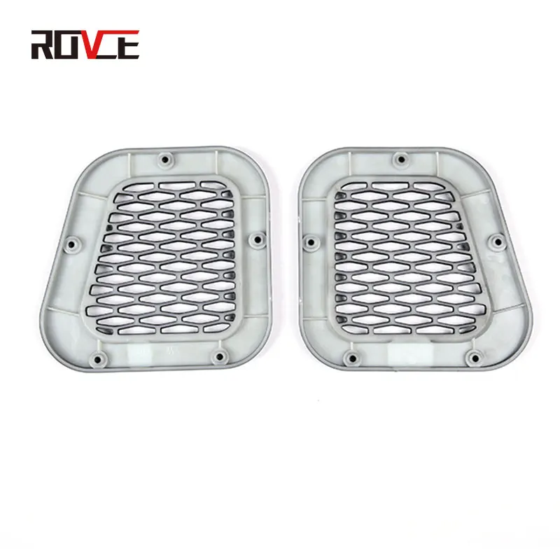 ROVCE-guardabarros de flujo de aire para coche Land Rover Defender 90, 110, 2004-2019, ABS, negro, lateral, agujero de entrada, pegatina de estilo de rejilla