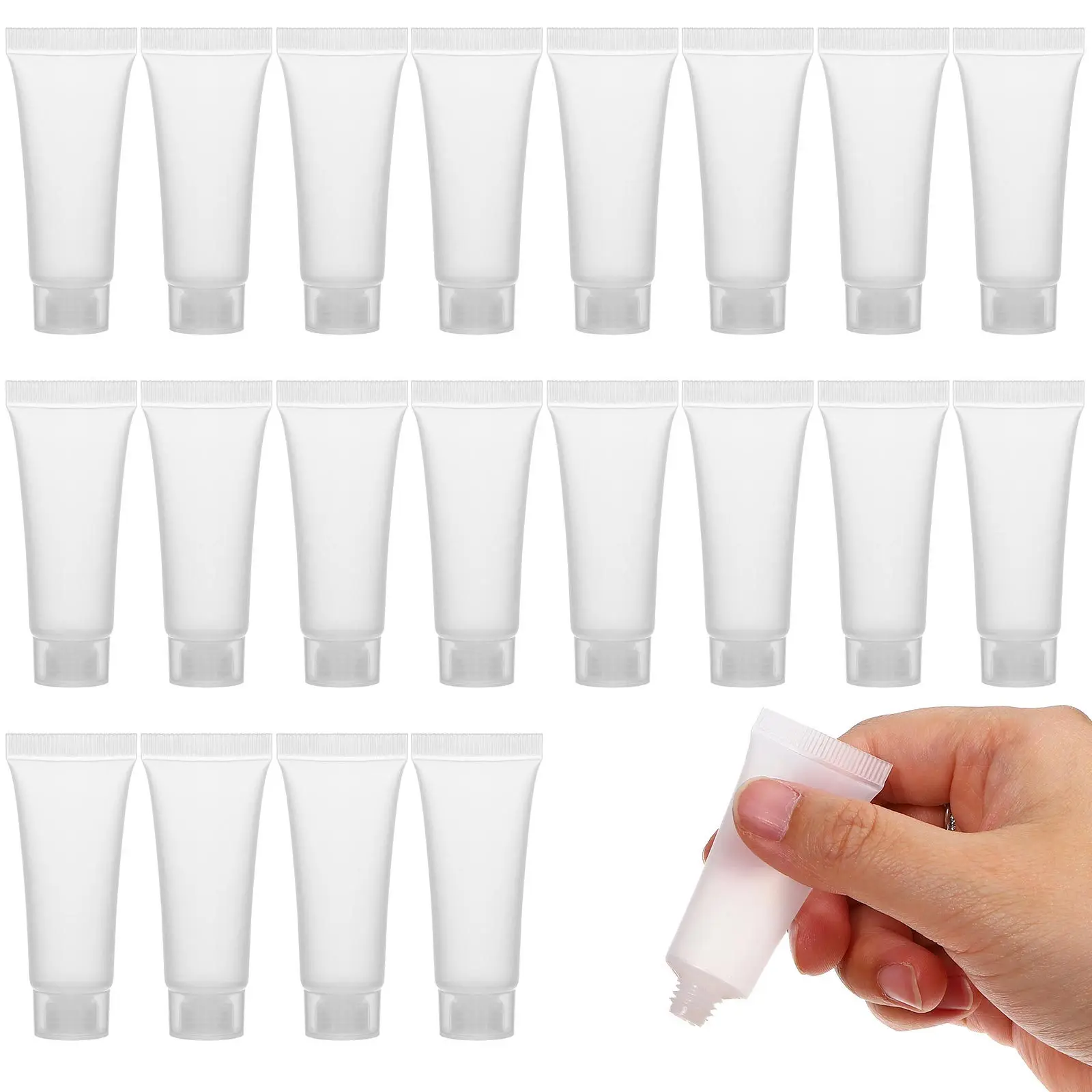 

50Pcs Refillable Travel Bottles Leakproof Squeeze Bottles for Shampoo Facial Toner Hand Cream Body Lotion Lightweight Portable