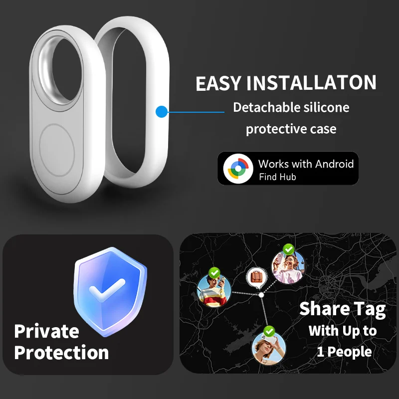 4-PCS جهاز تعقب لمسافات طويلة أندرويد مع غلاف سيليكون لجوجل فايند هاب محدد الصوت العلامة الذكية لبيكسل موتورولا فيفو GMS #2