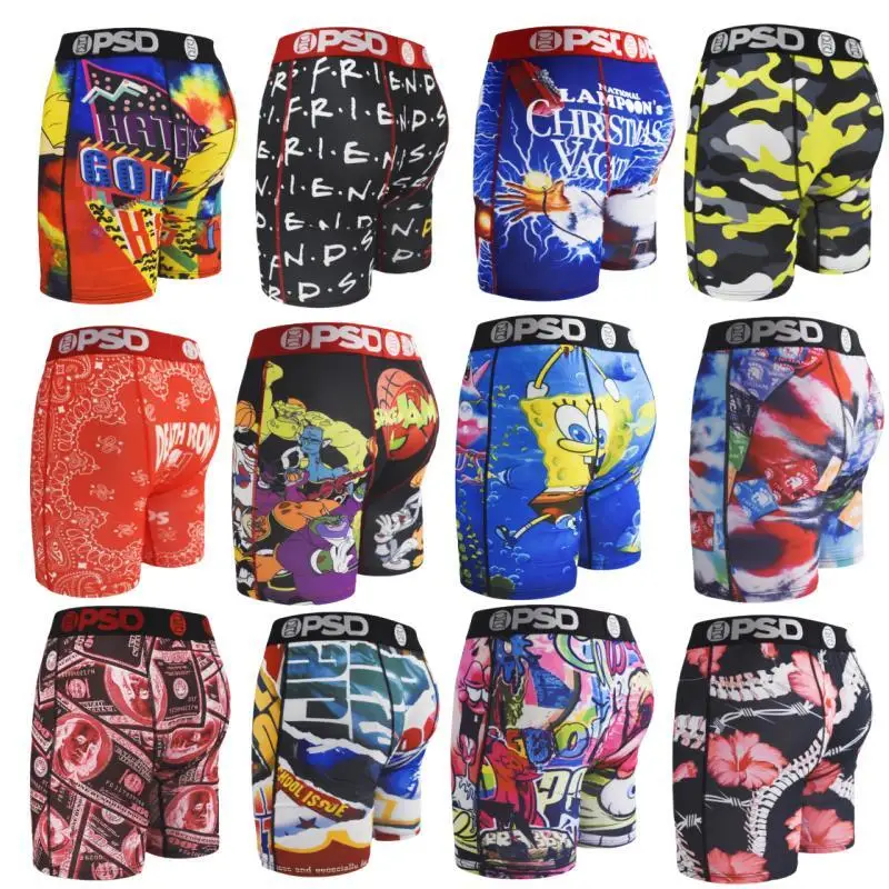 Sexy Men Underwear Boxershorts Fashion Man Underpants Panties Print Men Innerwear