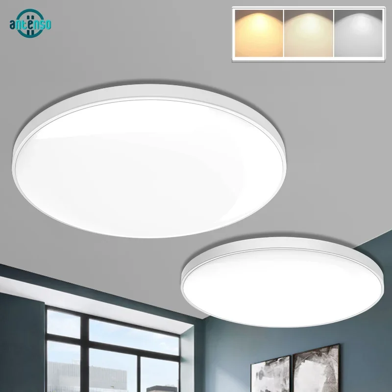 LED Ceiling Lights 220V Ultrathin Led Lamps 3-Color CCT Panel Light for Bedroom Kitchen Lighting Round Ceiling Lamp Living Room