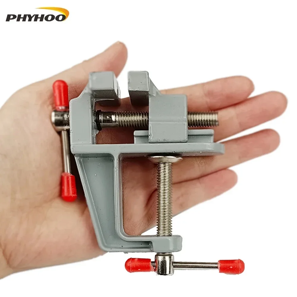 Phyhoo mini braçadeira de mesa de alumínio pequena bancada vice joalheiro hobby braçadeiras diy molde artesanato ferramenta reparo portátil bancada parafuso torno