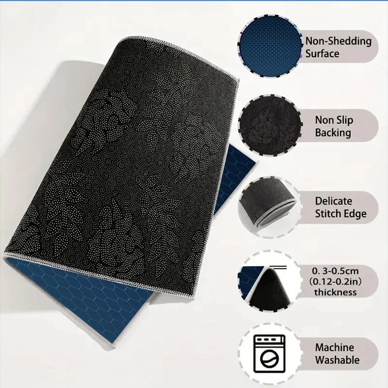 Car Trunk Mat, 29.53x39.37inch 1pc, Material, Dark Blue Hexagonal Pattern, Stylish & Durable, Fits Most Cars, Ideal For Protecti