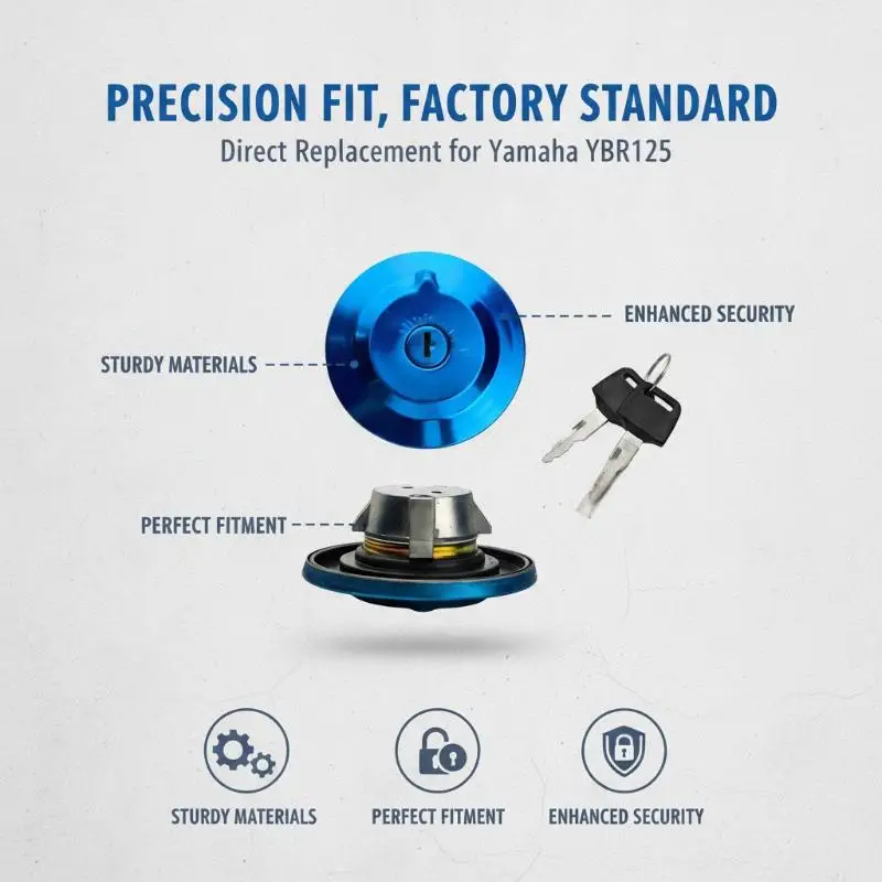 Motorcycle Fuel Tank Cap Anti Theft Lock Gas Oil Cover With Keys For Motorbike Replacement Modification Parts