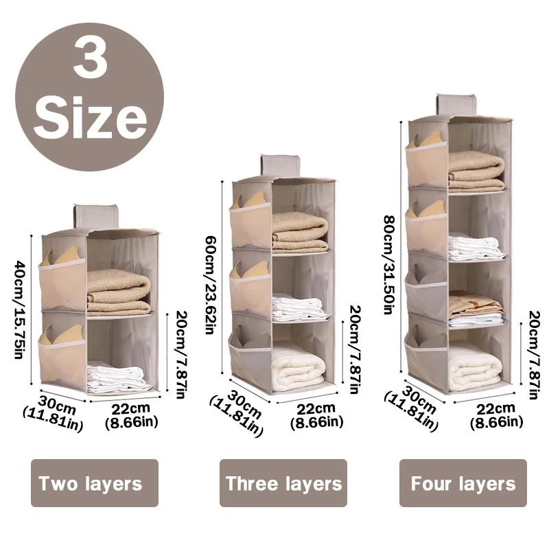 2/3/4 Tier Hanging Wardrobe Organizer, Wardrobe Organizer And Storage Rack With Side Pocket Storage Organizer, Hanging Rack