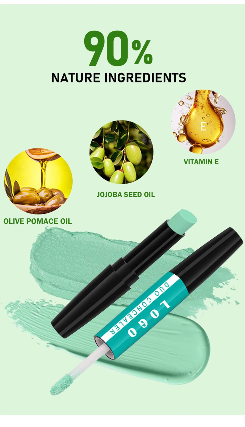 10-color Private Label Liquid Concealer Stick Custom Logo Double-ended Concealer Pen Matte Modify Oil-control Natural Makeup