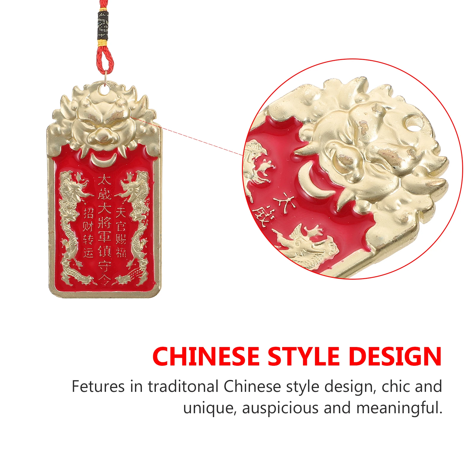 

2Pcs Tiger Sui Copper Feng Shui Household Necklace Pendant Car Decor Auspicious Chinese Style Decor Token Bring Fortune