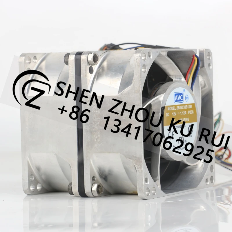AVC 80X80X38MM 12V 1.12A AC EC 8038 Dual ball  8CM PWM temperature control Pressurized Force 2B08038B12M cooling fan