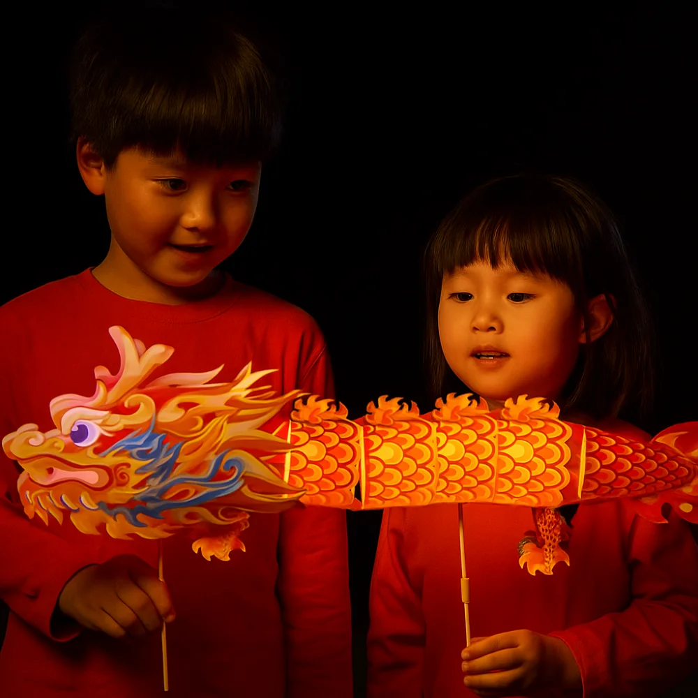 

Chinese Style Dragon Lantern Dance Dragon Handmade Portable Dragon Lantern Hanging Glowing Mid-Autumn Festival Lantern