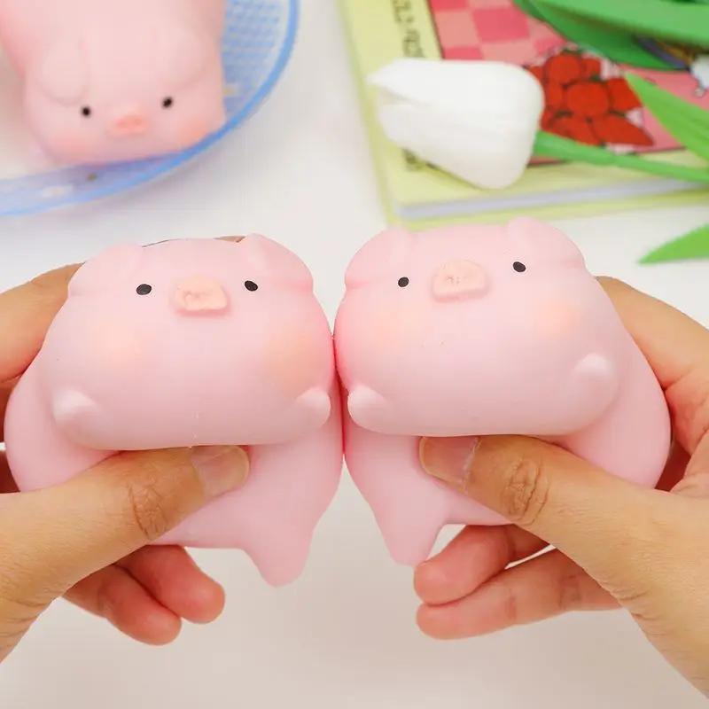 Kawaii Pink Pig Squeeze Toy Antistress Anti Anxiety Stress Reliever Squishies Mochi Cartoon Animal Toy Birthday Gift