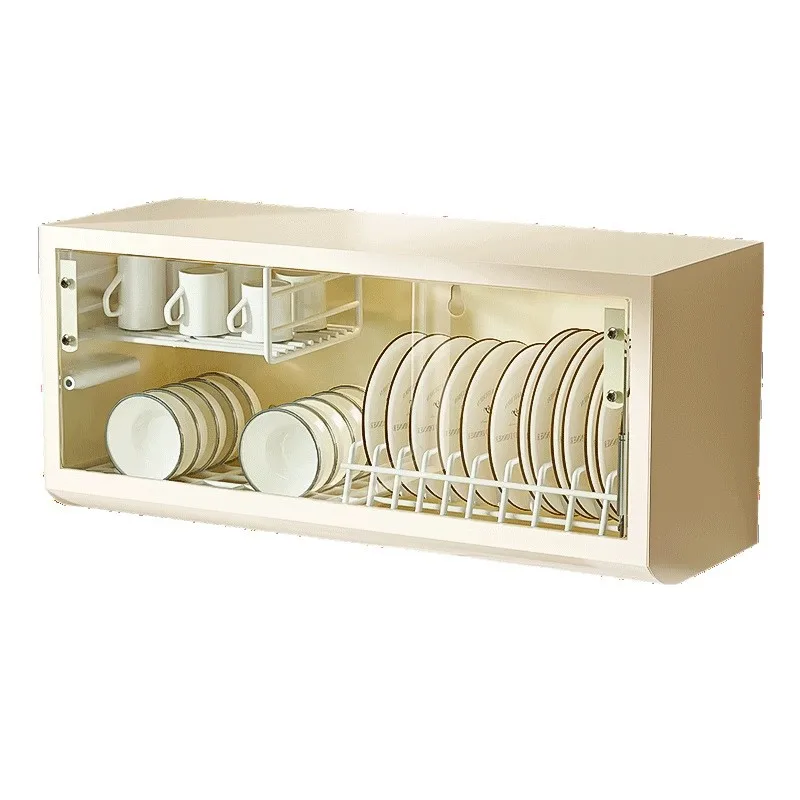 Kitchen storage rack, bowl and dish storage rack, wall-mounted dish cabinet, no drilling required