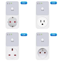 Automatic Voltage Protector Socket Switcher AC 220V Power Surge Safe Protector EU FR UK US Plug Socket Refrigerator Protect