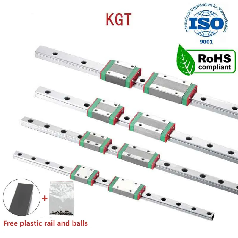 KGT Brazil warehouse MGN7H MGN9H MGN12H MGN15H RoHS L from100 to 1000mm miniature linear guide rail slide carriage Printer